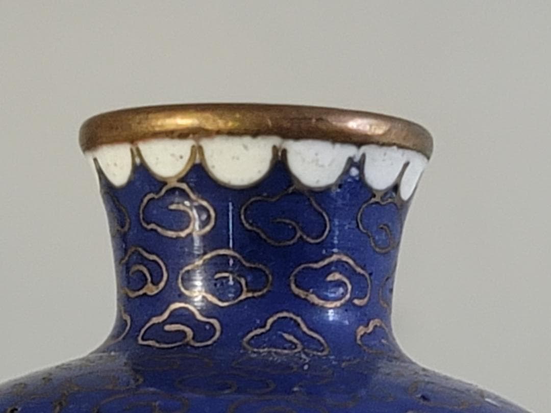 中国美術 七宝 小瓶 一対 花器 花瓶 花入 小壺　飾壺 DT763