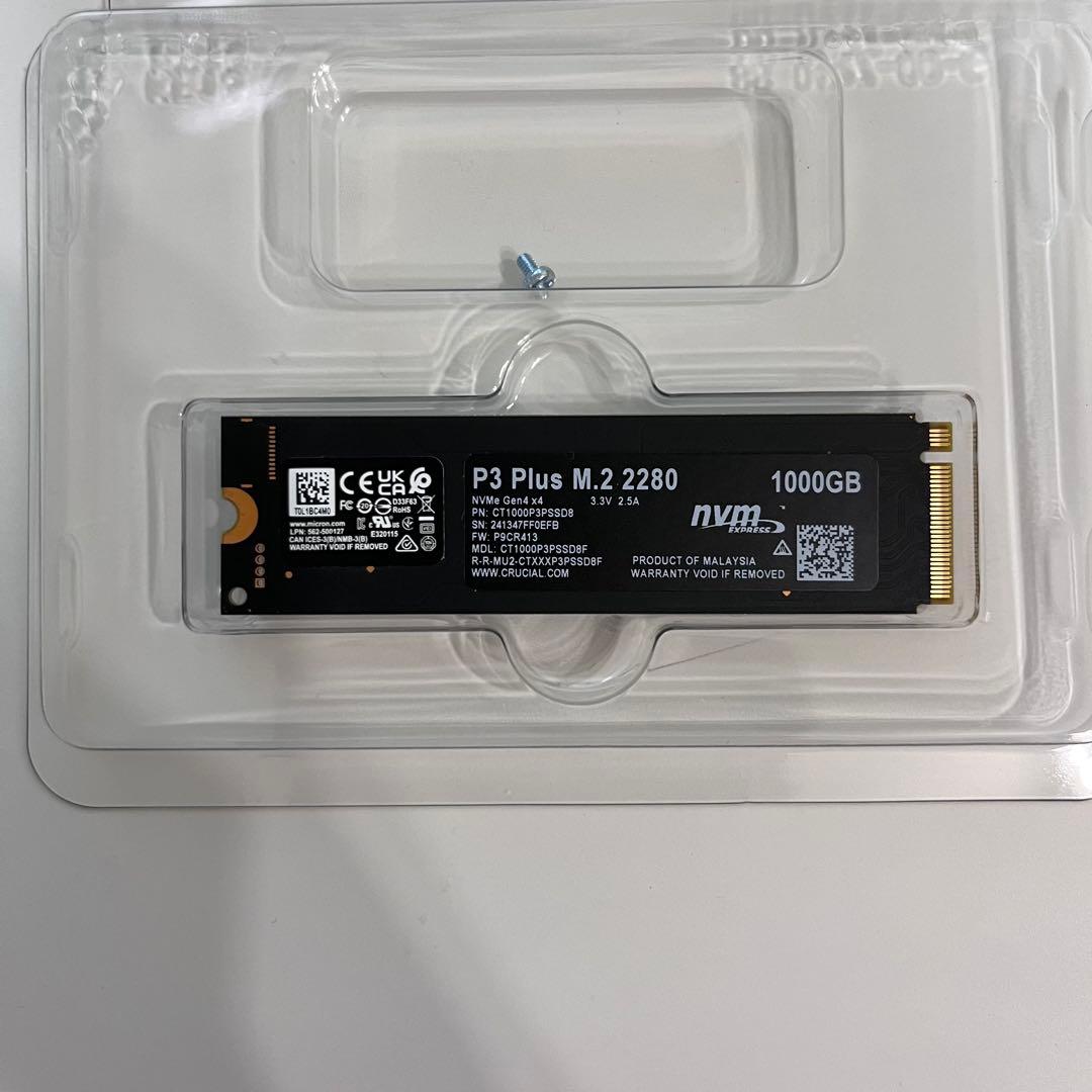 【美品】Crucial P3 Plus 1TB 内蔵M.2SSD