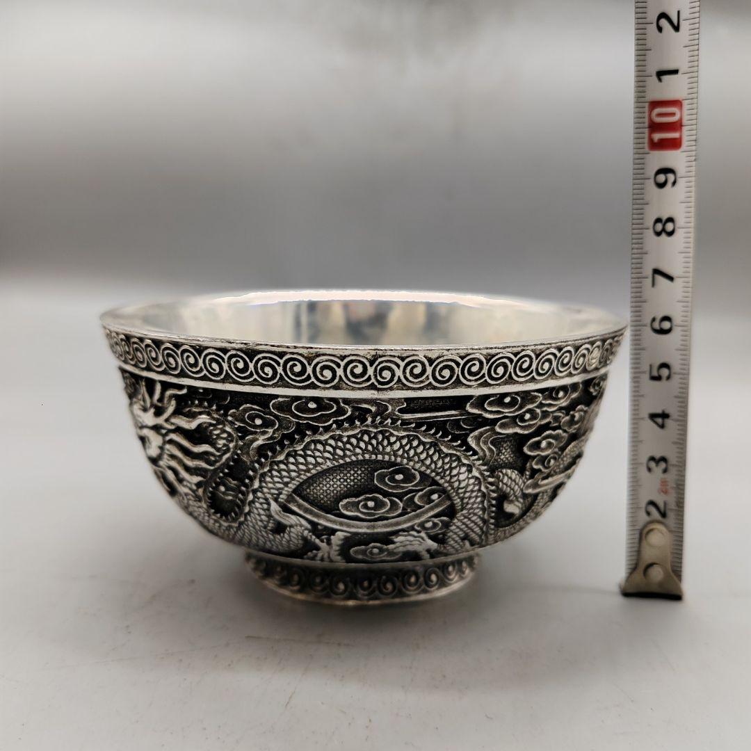銅細工 双龍戯珠碗 装飾品 工芸品 美術品 置物
