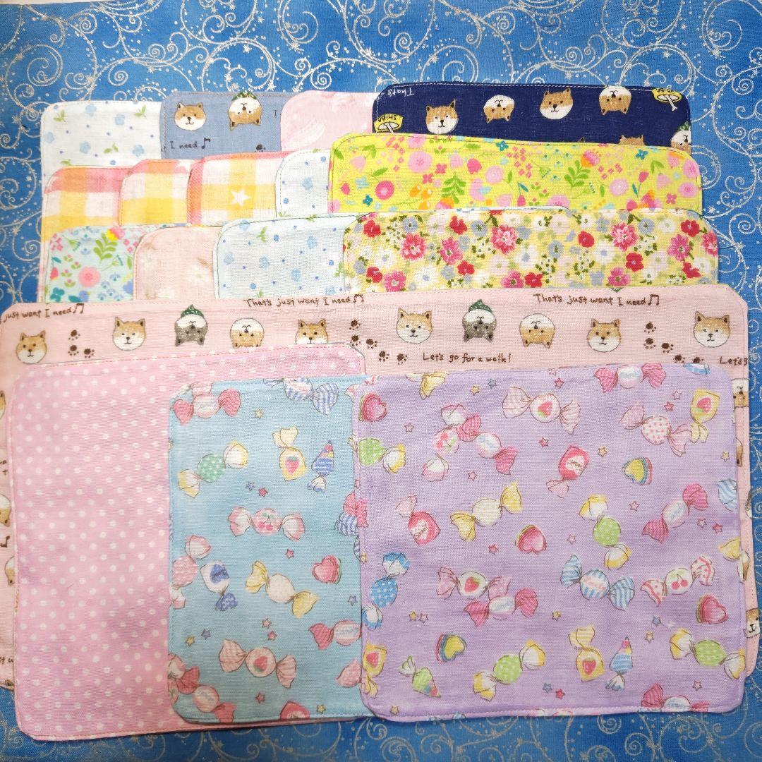 もも＆まりん　青い鳥さん柄　17枚+1枚（2枚合わさたパネル分)