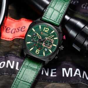 reloj curren original, correa de cuero para hombre